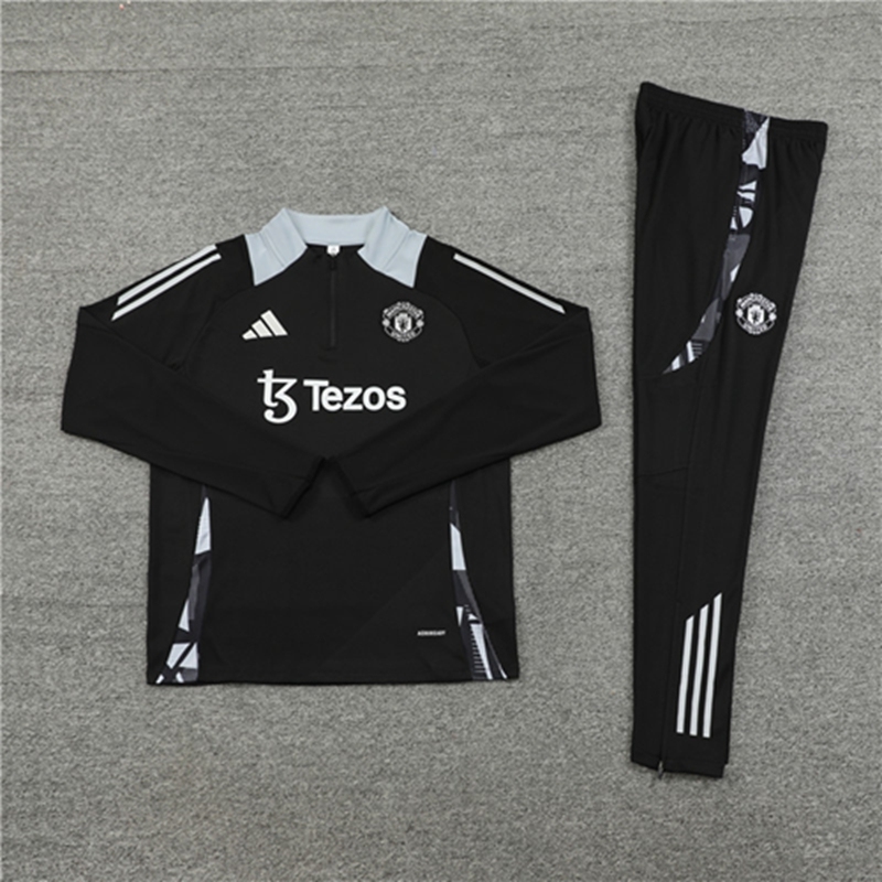 2024-25 Manchester United Black Long Sleeve Training Suit