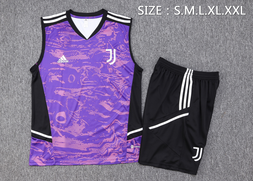 23-24 season Juventus purple training vest set