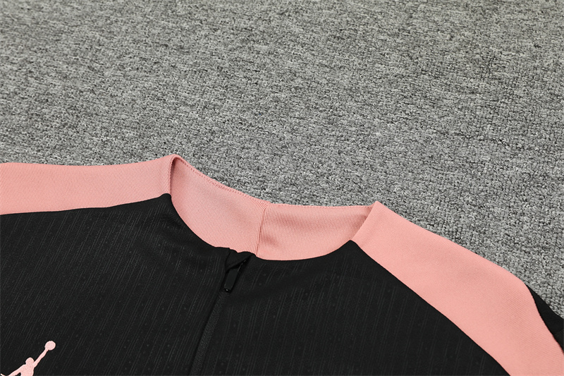 2024-25 PSG Jordan Paris Black with Pink 【Player】 Long Sleeve Training Suit