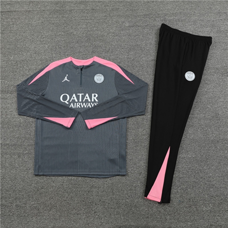 2024-25 PSG Paris Jordan Dark Grey Long Sleeve Training Suit