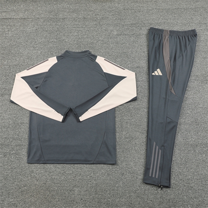 2024-25 Real Madrid Dark Grey Long Sleeve Training Suit