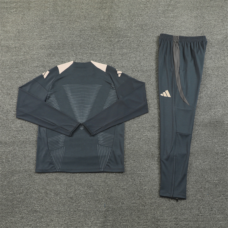 2024-25 Real Madrid Dark Grey Player Long Sleeve Training Suit