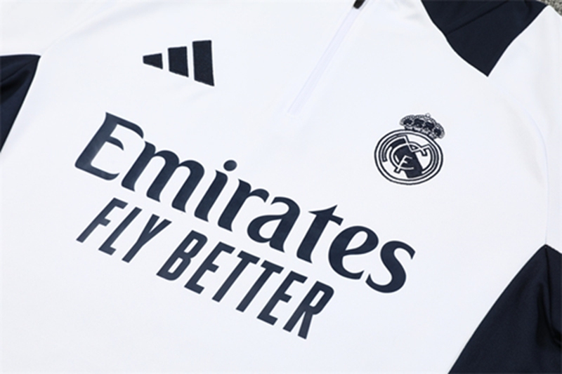 2024-25 Real Madrid White Long Sleeve Training Suit