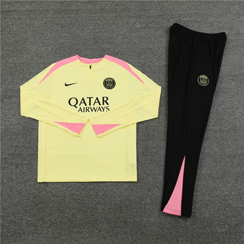 2024-25 PSG Paris Light Yellow【Player】 Long Sleeve Training Suit