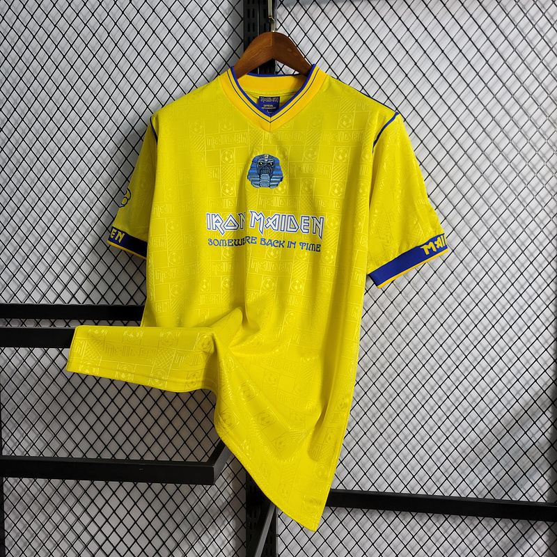 Retro 2008 West Ham Iron Maiden Yellow Football jersey retro