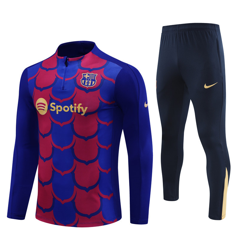 2024-25 Barcelona Half-Pull Training Suit Jersey Set