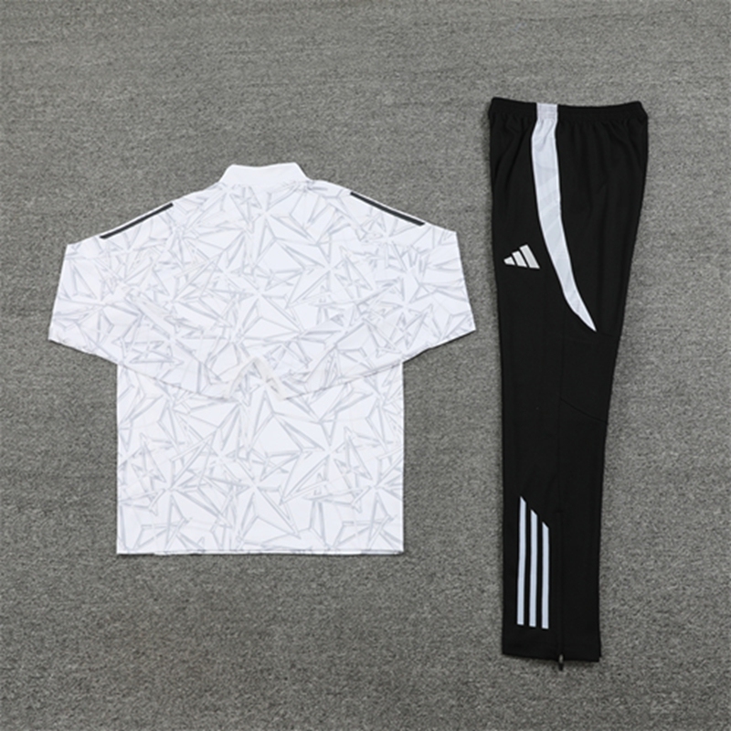 2024-25 Real Madrid White Grey Long Sleeve Training Suit