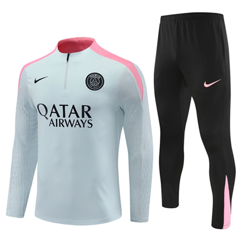 2024-25 PSG Paris Light Grey Long Sleeve Training Suit
