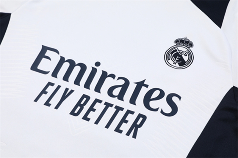 2024-25 Real Madrid White Long Sleeve Training Suit