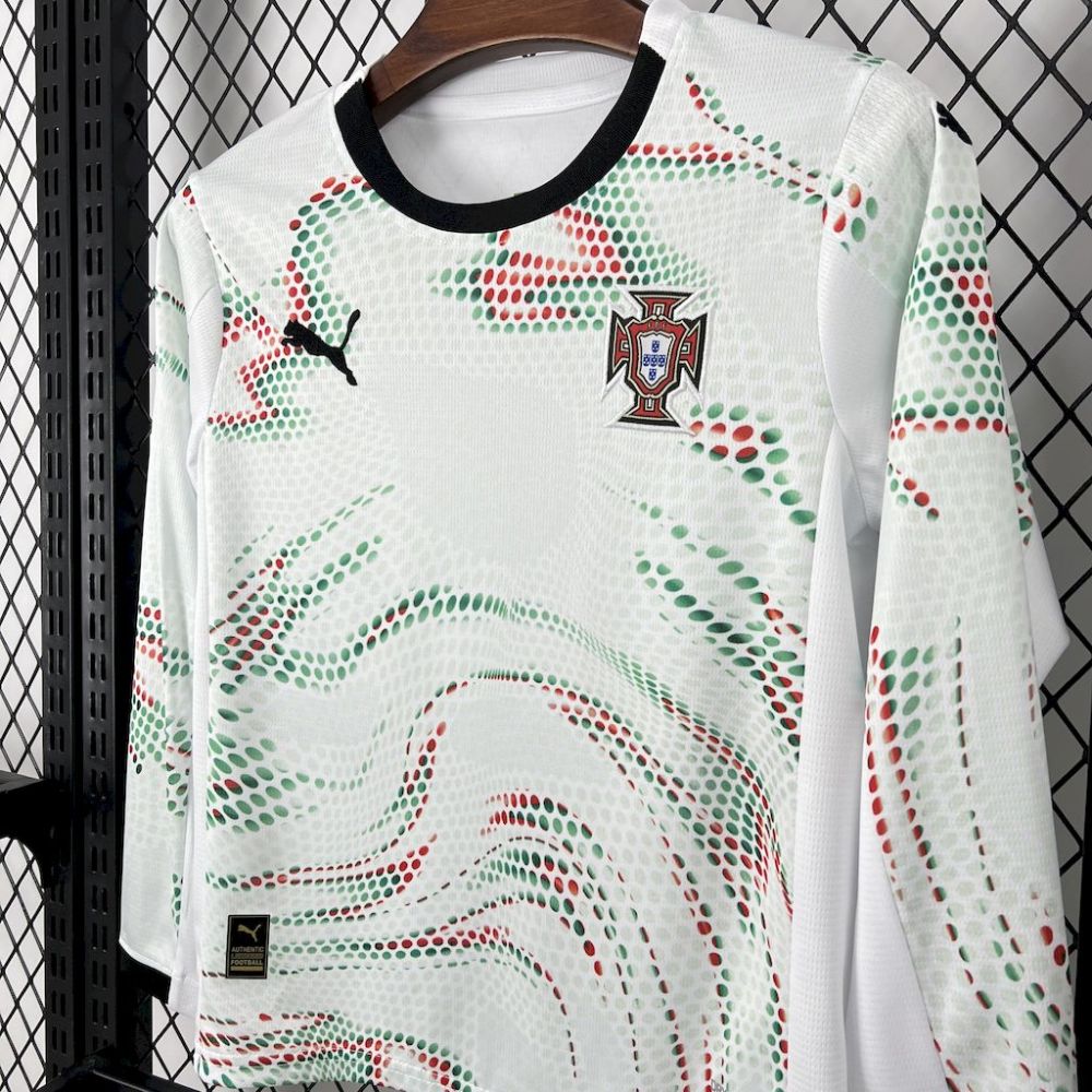 2025-26 Portugal Away Long sleeve Kids Football jersey