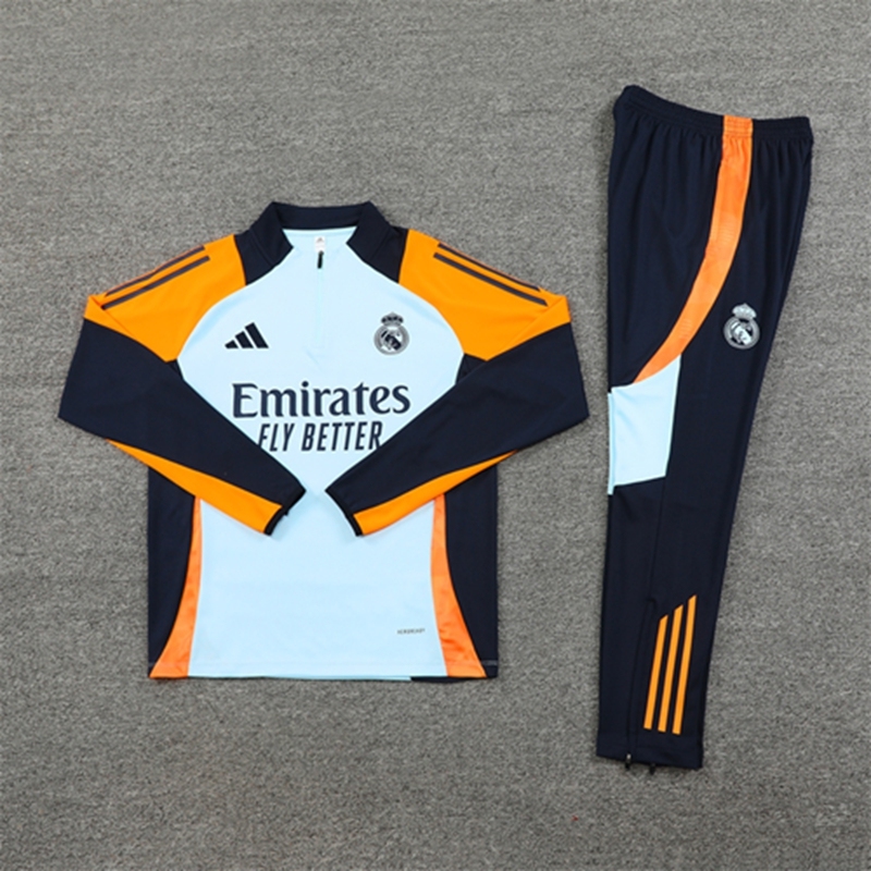2024-25 Real Madrid Light Blue Long Sleeve Training Suit