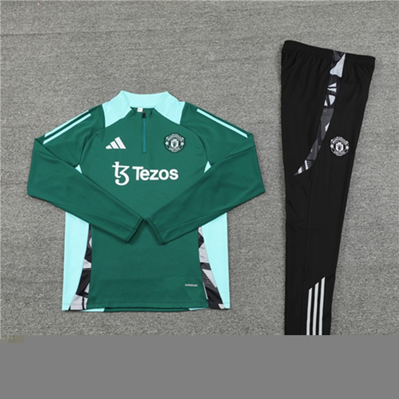 2024-25 Manchester United Green Long Sleeve Training Suit