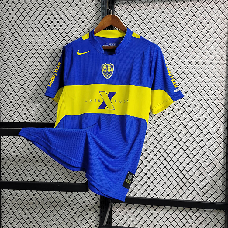 Retro 2005 Boca Juniors Youth 100th Anniversary Edition Football jersey Retro