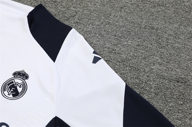 2024-25 Real Madrid White Long Sleeve Training Suit
