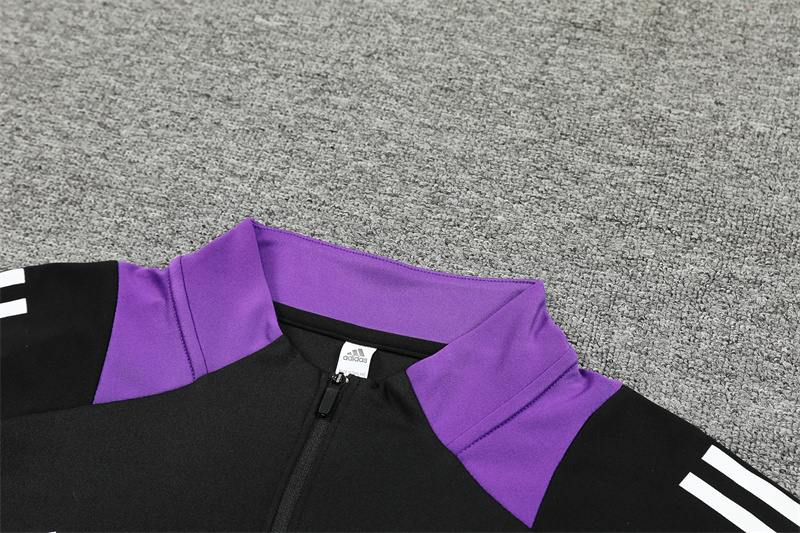 2024-25 Real Madrid Black/Purple Long Sleeve Training Suit