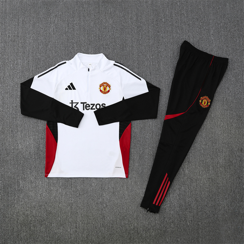 2025-26 Manchester United White Long Sleeve Training Suit