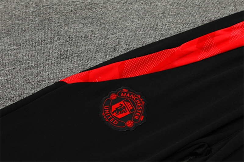 2024-25 Manchester United Red and Black Long Sleeve Training Suit