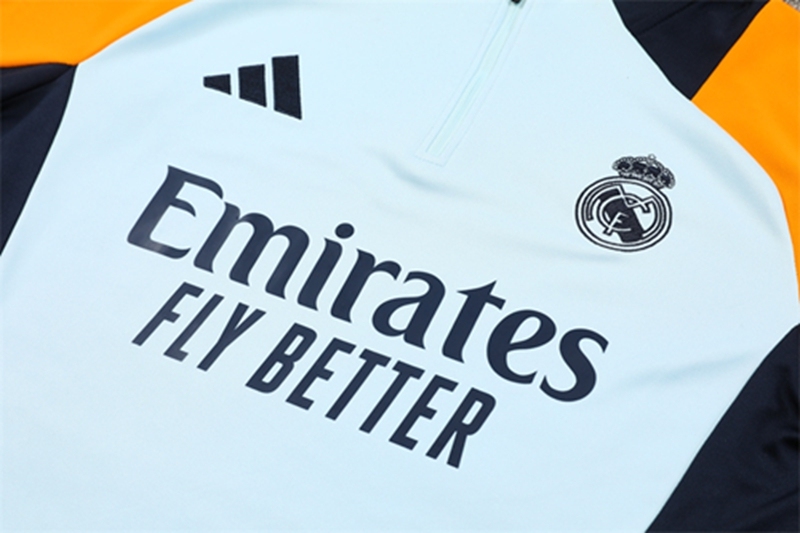2024-25 Real Madrid Light Blue Long Sleeve Training Suit