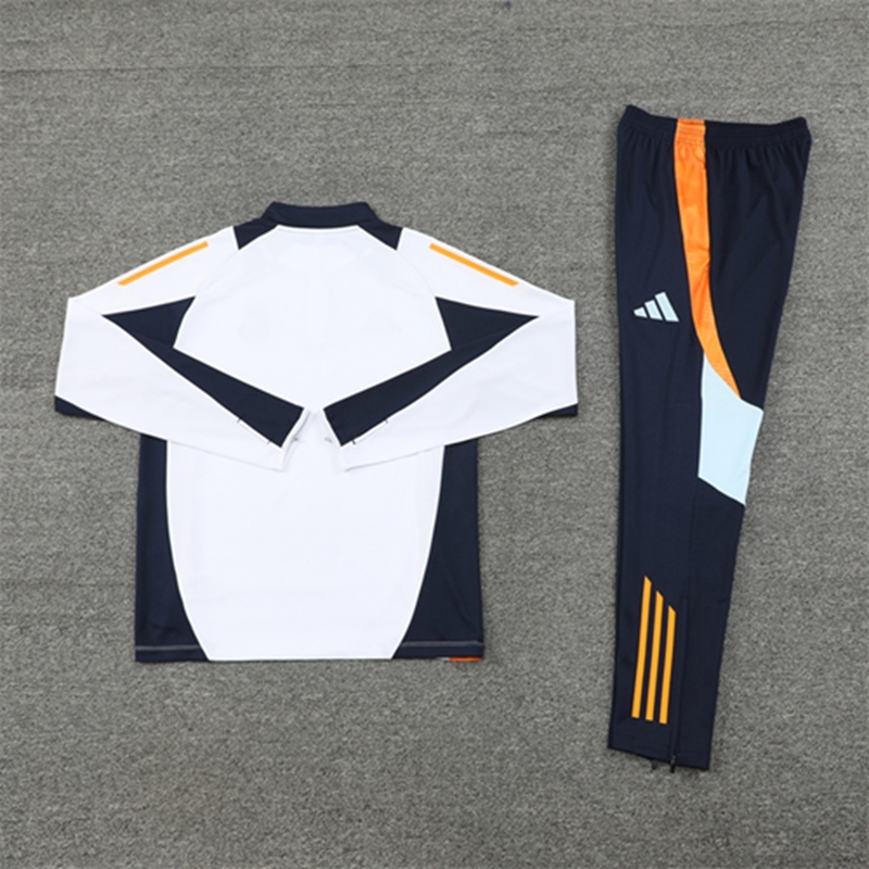 2024-25 Real Madrid White Long Sleeve Training Suit
