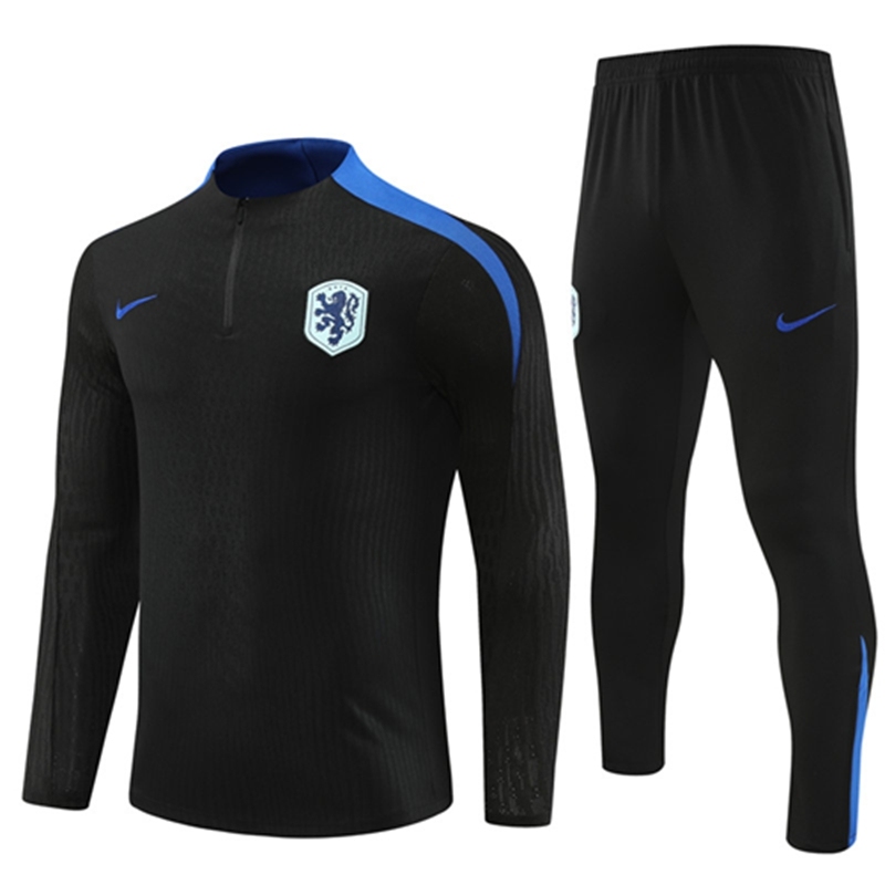 2024-25 Netherlands Kids Black Long Sleeve Training Suit