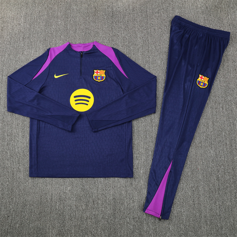 Player 2025-26 Barcelona Half-Pull Training Suit Jersey Set