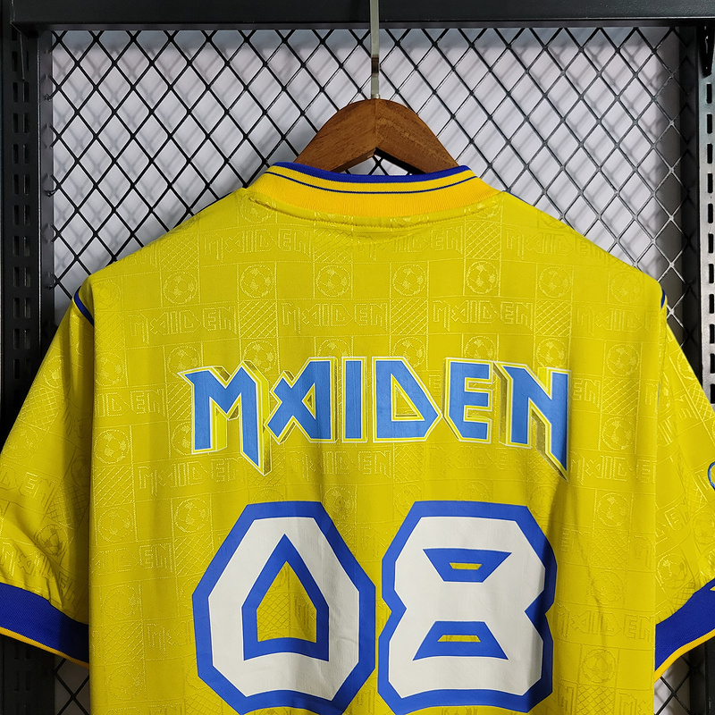 Retro 2008 West Ham Iron Maiden Yellow Football jersey retro
