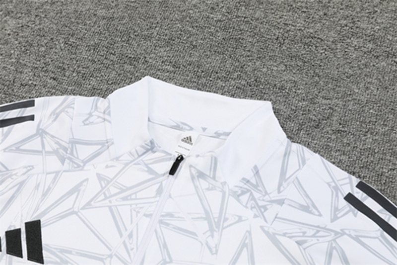 2024-25 Real Madrid White Grey Long Sleeve Training Suit