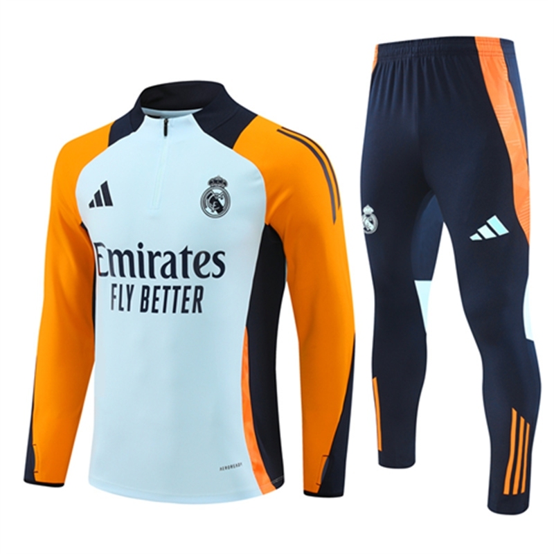 2024-25 Real Madrid Light Blue Long Sleeve Training Suit