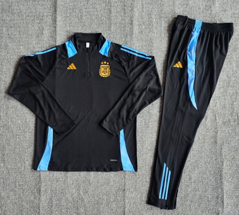 2024-25 Argentina Black Long Sleeve Training Suit