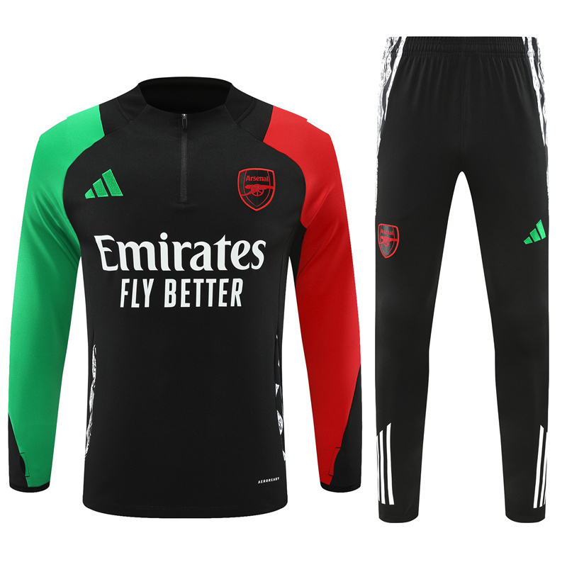 2024-25 Arsenal Black Long Sleeve Training Suit