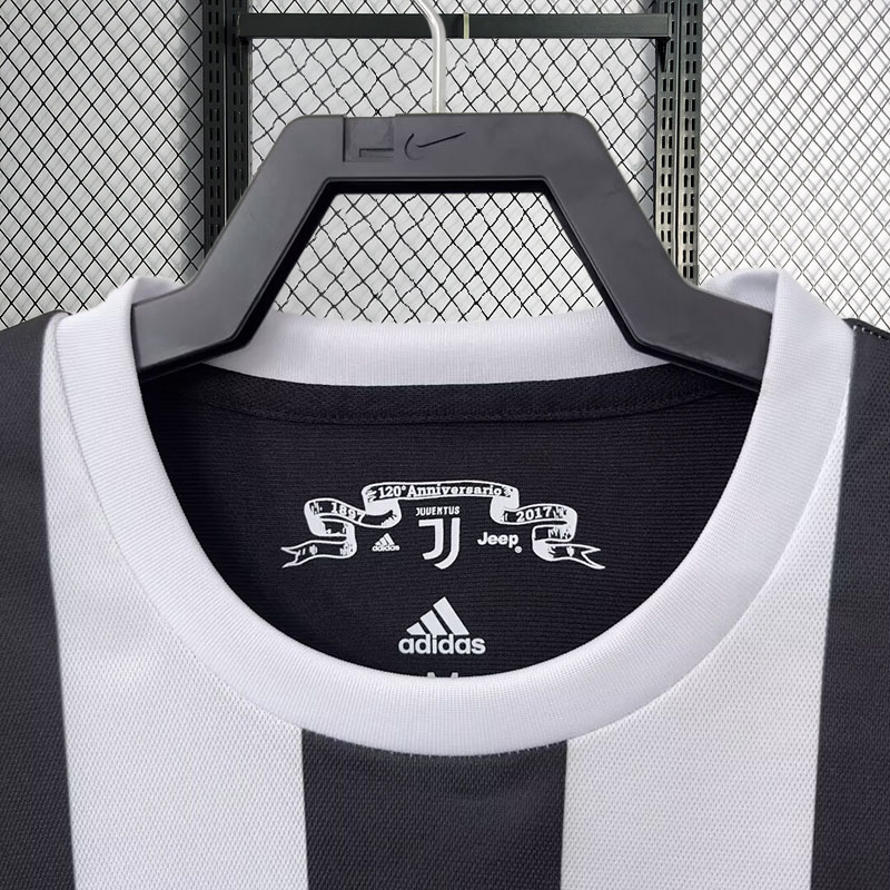 retro 2017 Juventus 120th Anniversary football jersey