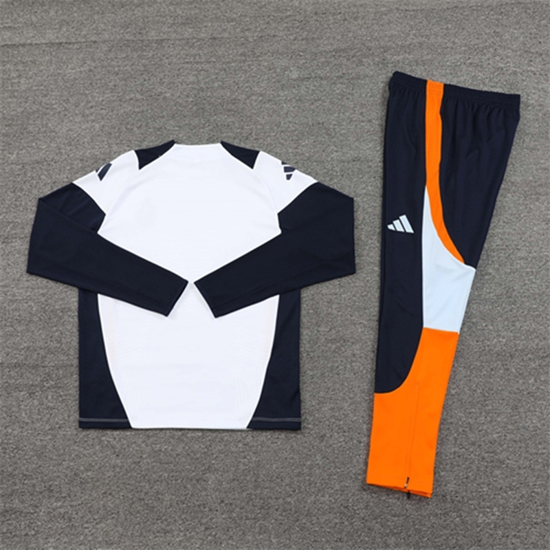 2024-25 Real Madrid White Long Sleeve Training Suit