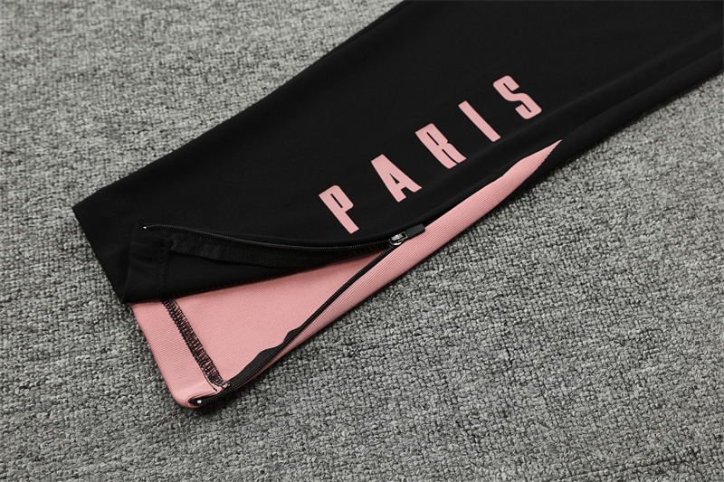2024-25 PSG Jordan Paris Black with Pink 【Player】 Long Sleeve Training Suit