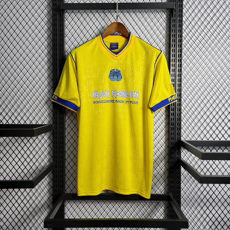 Retro 2008 West Ham Iron Maiden Yellow Football jersey retro