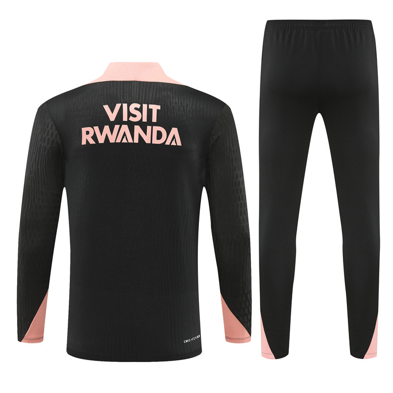 2024-25 PSG Jordan Paris Black with Pink 【Player】 Long Sleeve Training Suit