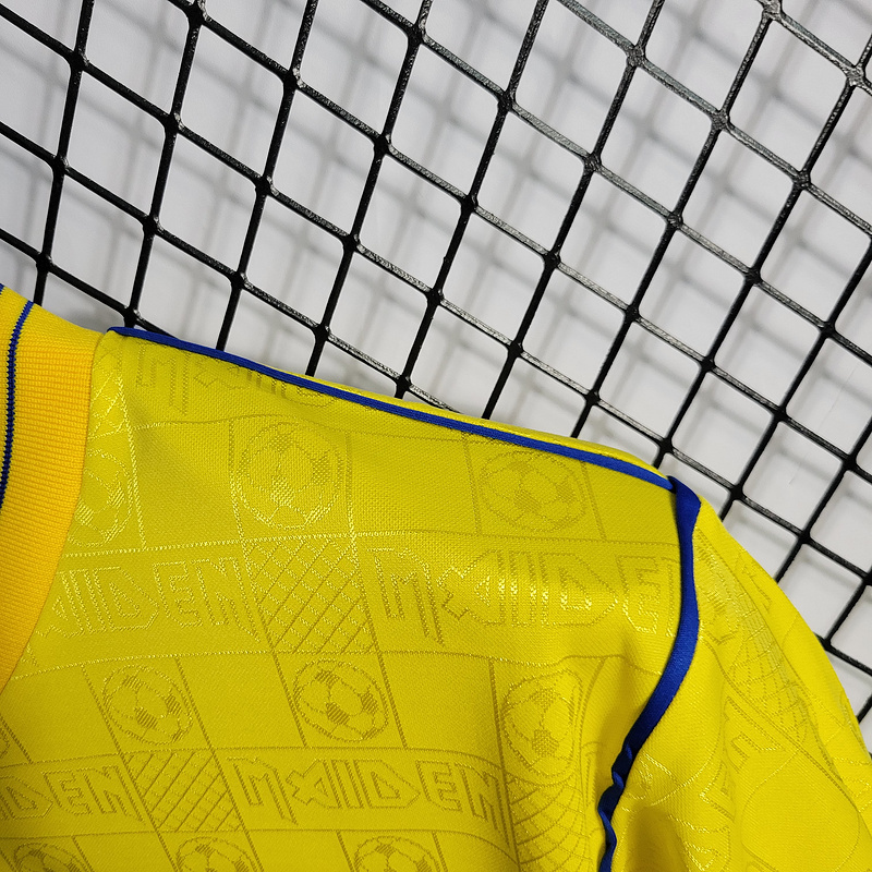 Retro 2008 West Ham Iron Maiden Yellow Football jersey retro