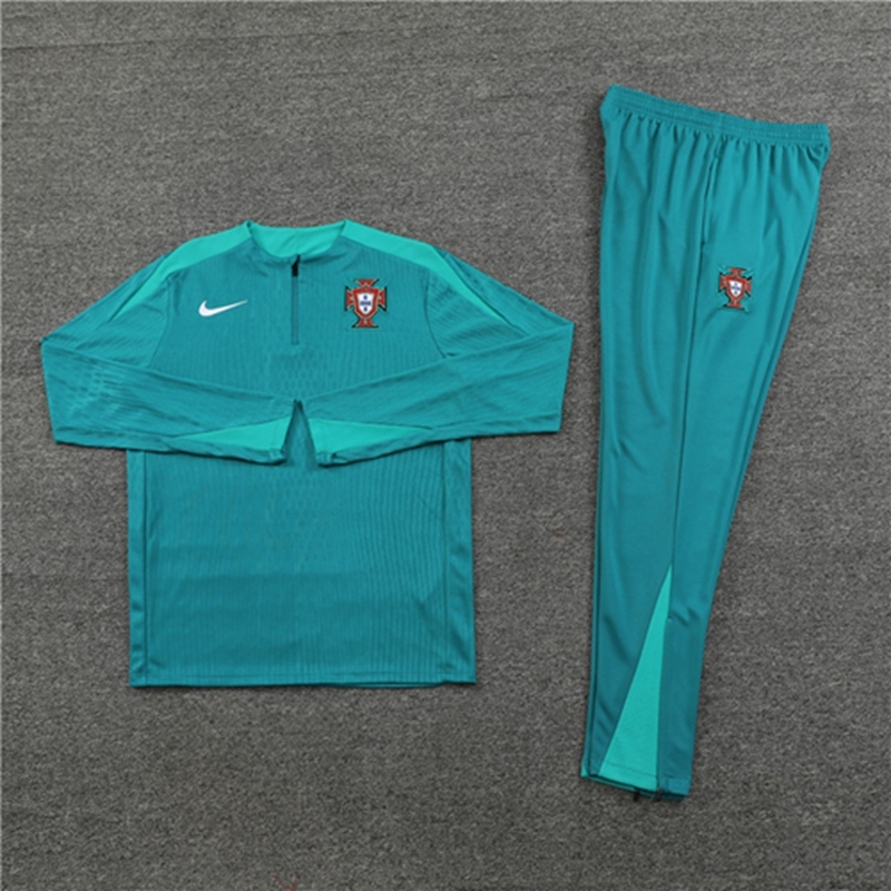 2024-25 Portugal Green Player Long Sleeve Training Suit
