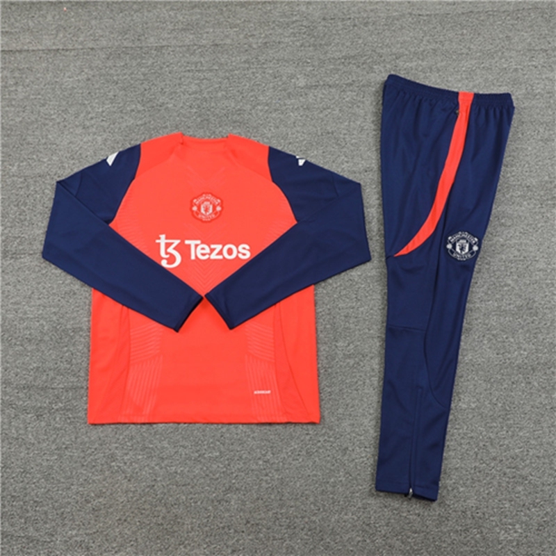 2024-25 Manchester United Orange Red Long Sleeve Training Suit