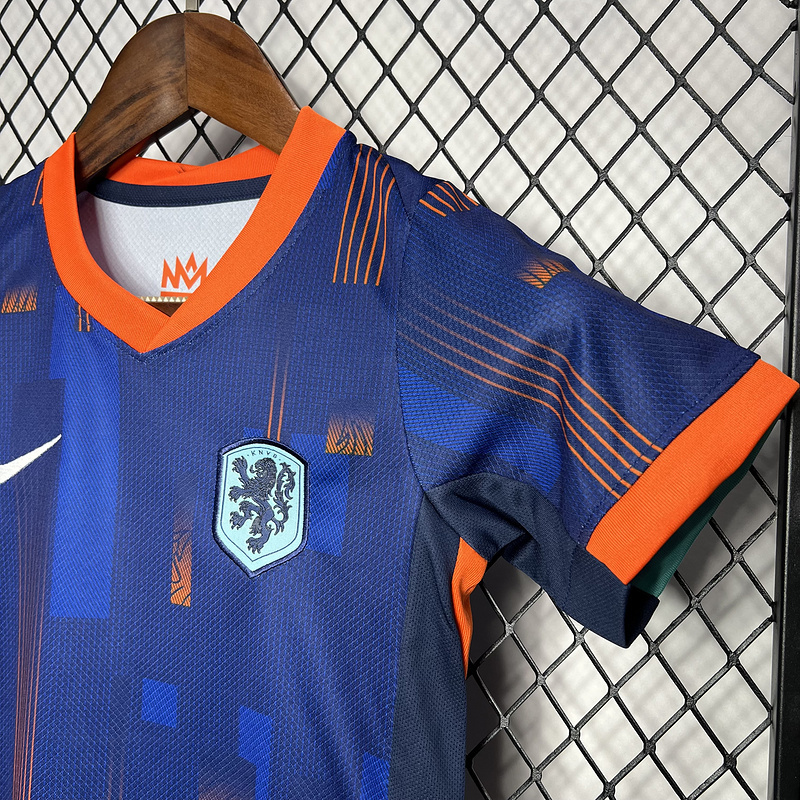 2024-25 Netherlands Away kids Football jersey