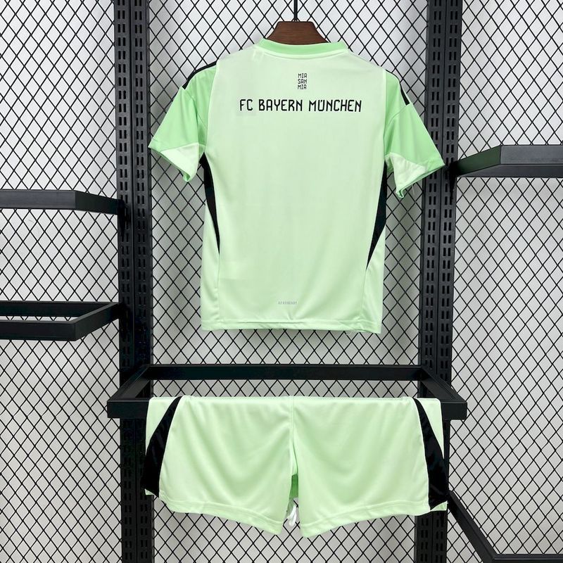 2025-26 Bayern Munchen Green Goalkeeper Kids Football jersey