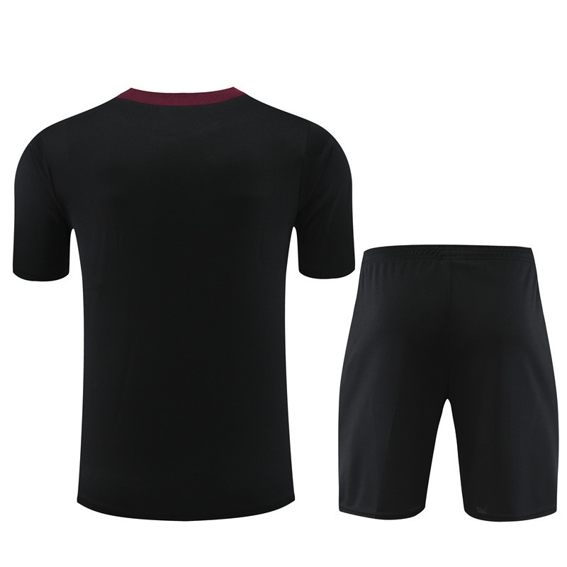 24-25 short-sleeved training suit psg paris saint germain black