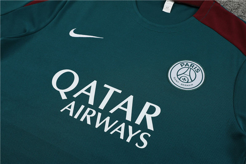 24-25 short sleeve training clothes psg green