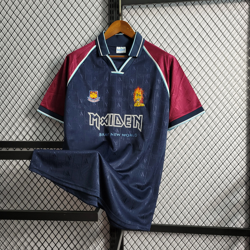 Retro 1999 West Ham Iron Maiden home joint board Football jersey retro