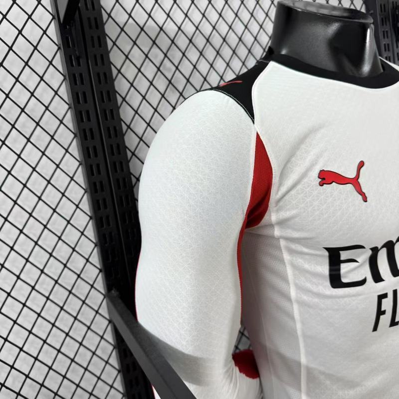 Player 2025-26 Ac Milan Away White Long Sleev Football jersey