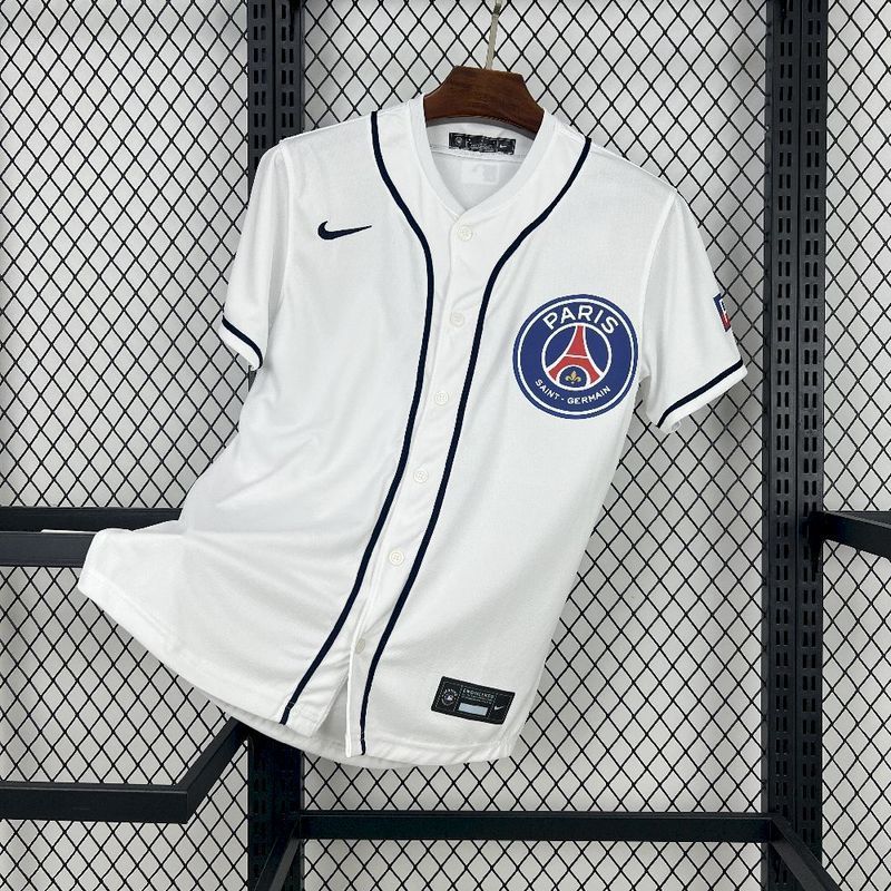 2025-26 PSG Baseball uniform white Football jersey