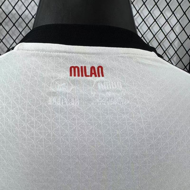 Player 2025-26 Ac Milan Away White Long Sleev Football jersey