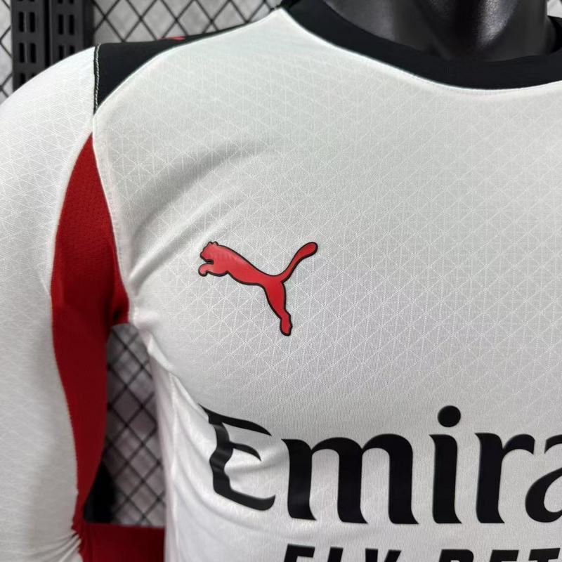 Player 2025-26 Ac Milan Away White Long Sleev Football jersey