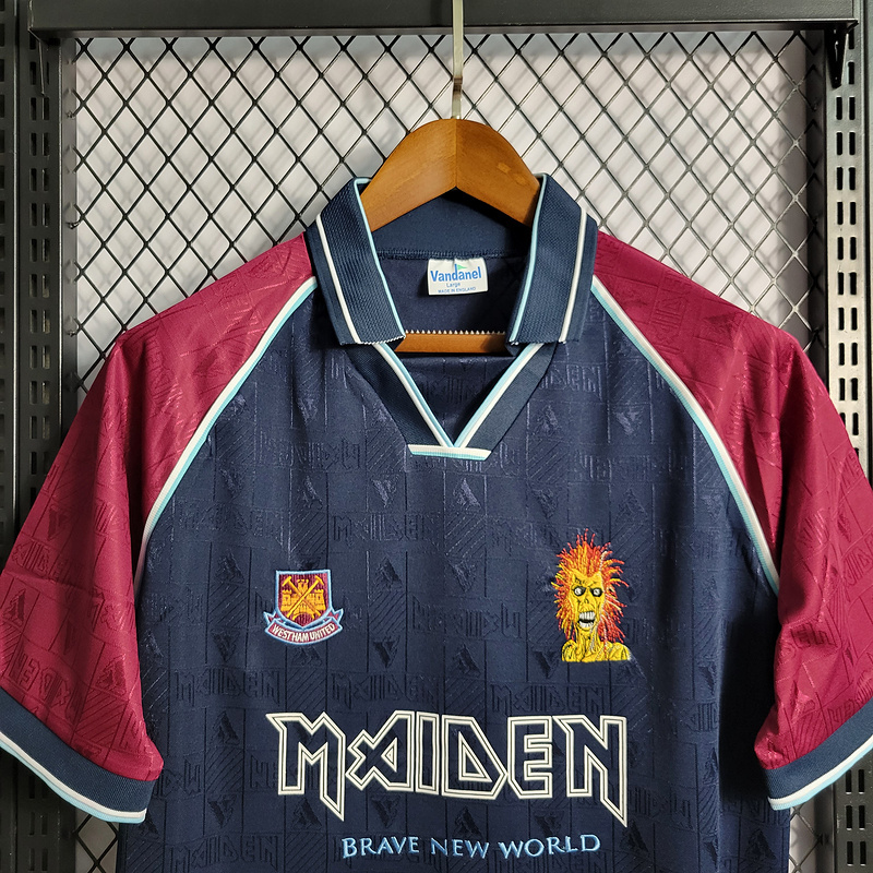 Retro 1999 West Ham Iron Maiden home joint board Football jersey retro