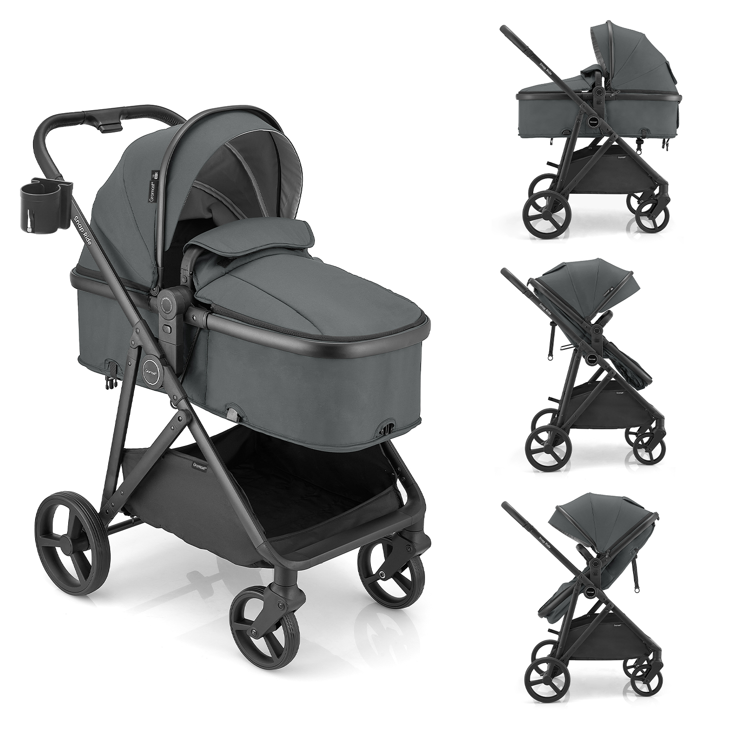 Gromast 3-in-1 Convertible Stroller with Reversible Seat