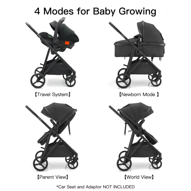 Gromast 3-in-1 Convertible Stroller with Reversible Seat